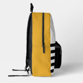 Geist und Sonnenblumen mit Streifenmuster mit Name Bedruckter Rucksack (Links)