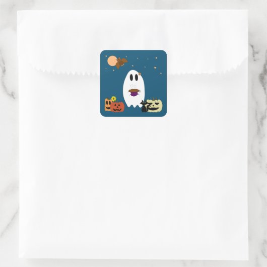 Geist und Tee Quadratischer Aufkleber (Tasche)