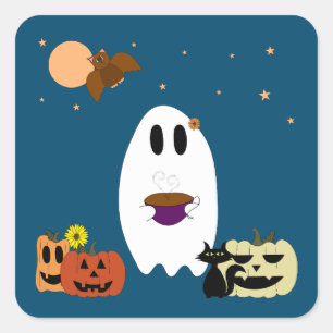 Geist und Tee Quadratischer Aufkleber