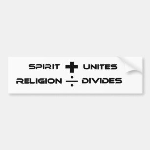 GEIST VEREINIGT, RELIGIONS-VERTEILUNGEN AUTOAUFKLEBER