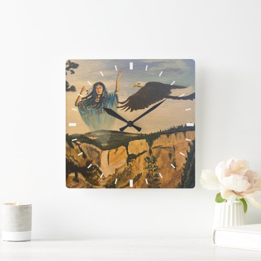 Geist, von Gary Poling Quadratische Wanduhr (Zuhause)