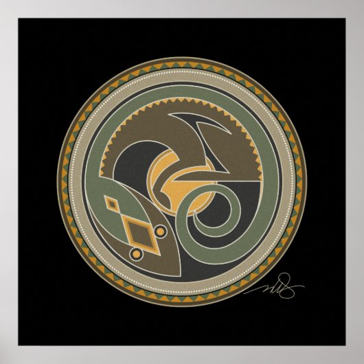 Geist von Lizard schwarzer Hintergrund Poster (Vorne)