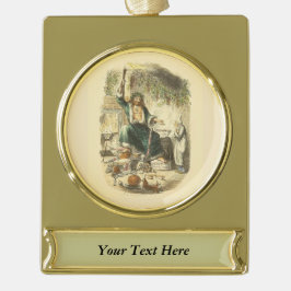 Geist von Weihnachten Gegenwart Scrooge Banner-Ornament Silber