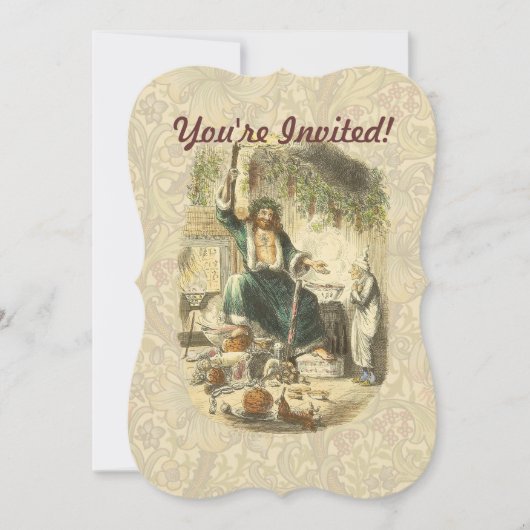 Geist von Weihnachten Gegenwart Scrooge Einladung (Vorderseite)