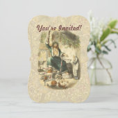 Geist von Weihnachten Gegenwart Scrooge Einladung (Stehend Vorderseite)