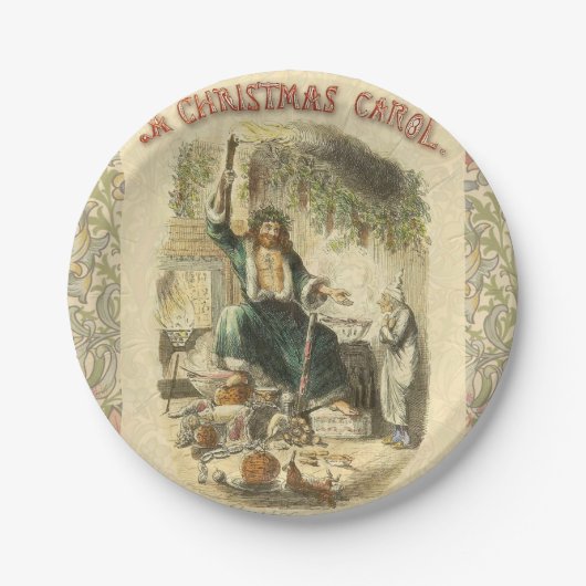 Geist von Weihnachten Gegenwart Scrooge Pappteller (Vorderseite)