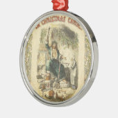 Geist von Weihnachten Gegenwart Scrooge Silbernes Ornament (Links)