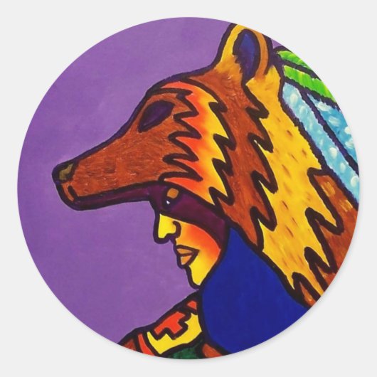 Geist von Wolf 3 von Piliero Runder Aufkleber (Vorderseite)