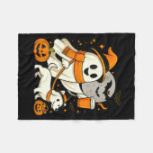 Geist wandernd Dackel Gruselzeit Halloween Fleecedecke (Vorderseite (Horizontal))