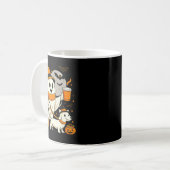 Geist wandernd Dackel Gruselzeit Halloween Kaffeetasse (Vorderseite Links)