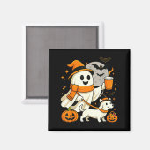 Geist wandernd Dackel Gruselzeit Halloween Magnet (Vorderseite/Rückseite)