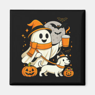 Geist wandernd Dackel Gruselzeit Halloween Magnet