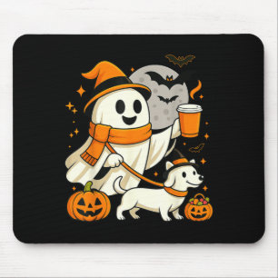 Geist wandernd Dackel Gruselzeit Halloween Mousepad