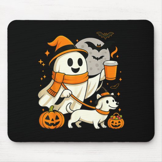 Geist wandernd Dackel Gruselzeit Halloween Mousepad (Vorne)
