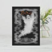 Geist-weiße Rolle-Grenze Einladung (Stehend Vorderseite)