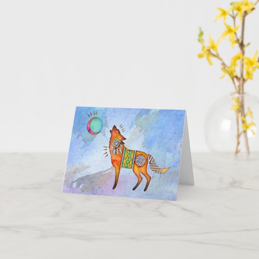 Geist-Wolf-freier Raum Notecard Karte (Gelbe Blume)