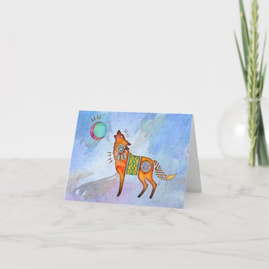 Geist-Wolf-freier Raum Notecard Karte (Vorderseite)