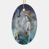 Geist-Wolf-Kunst-Verzierung Keramik Ornament (Links)