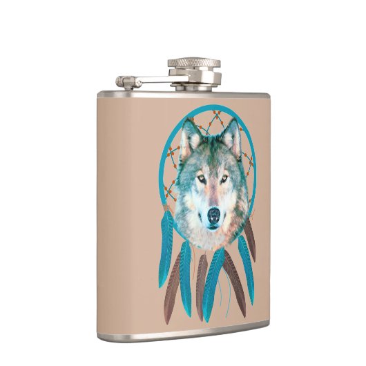 Geist-Wolf-Traum-Fänger-Vinylflasche Flachmann (Rechts)