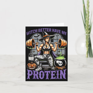 Geist Workout Hexe Besser Habe Protein Halloween Karte