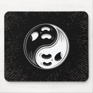 Geist Yin Yang Schwarz und Weiß Mousepad