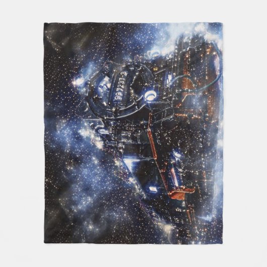 Geist-Zug-Vintage Lokomotive Fleecedecke (Vorderseite)