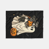 Geist Zwergschnauzer Hund Halloween Fleecedecke (Vorderseite (Horizontal))