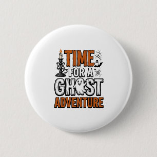 Geister-Abenteuer-Halloween-Vintage-Typografie-Des Button