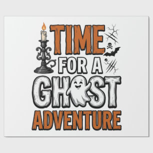 Geister-Abenteuer-Halloween-Vintage-Typografie-Des Geschenkpapier