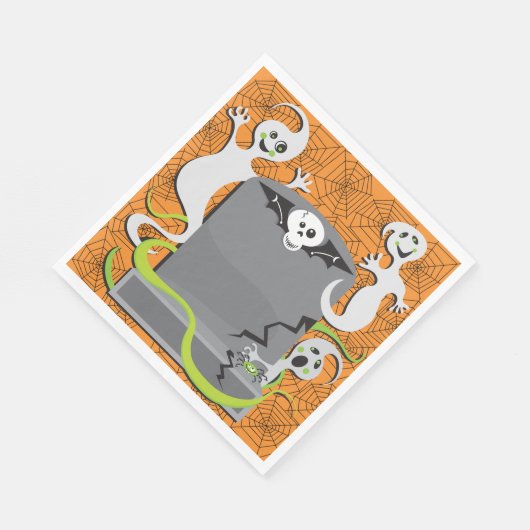 Geister auf einem Grabstein Papier Napkins Serviette (Ecke)