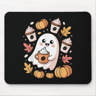 Geister-Barista-Halloween-Design mit süßem Kaffee  Mousepad