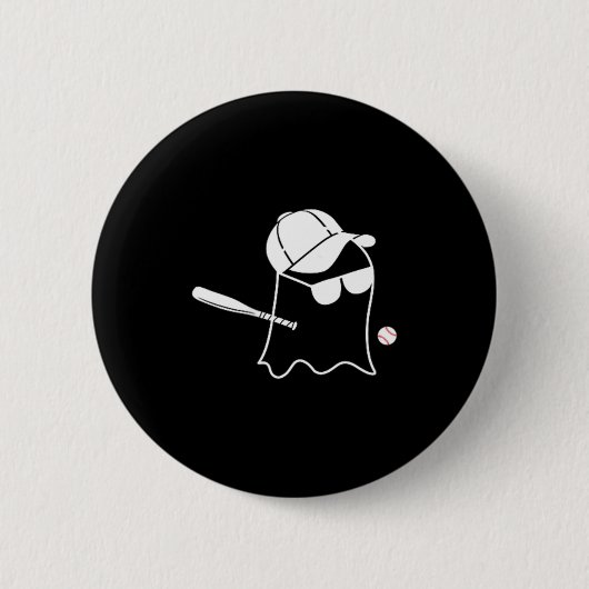Geister-Baseball-Halloween-Kostüm Lustiges Basebal Button (Vorderseite)