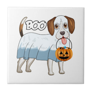 Geister-Beagle-Halloween-Hund Fliese