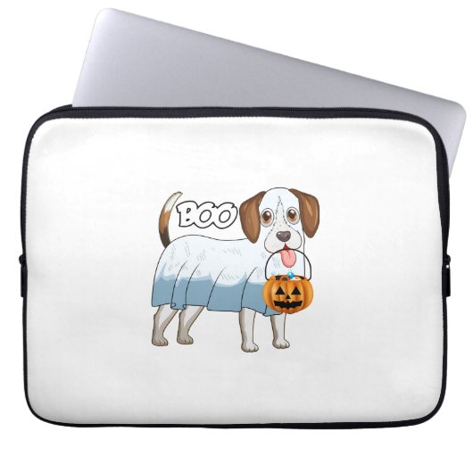 Geister-Beagle-Halloween-Hund Laptopschutzhülle (Vorderseite)