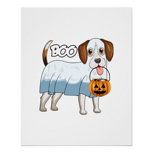 Geister-Beagle-Halloween-Hund Poster (Vorderseite)