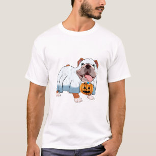 Geister-Bulldogge Halloween-Hund T-Shirt