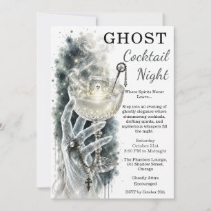 Geister-Cocktail-Nacht Grusel-Halloween-Party  Einladung
