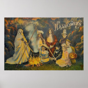 Geister-Cowboy-Kostüm Jack O Lantern Kürbis Poster