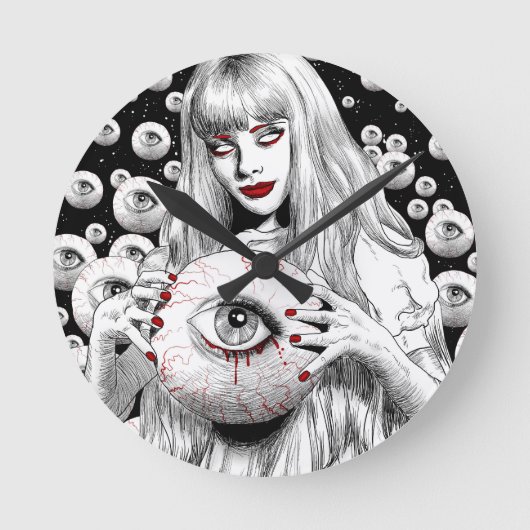 Geister der Toten Runde Wanduhr (Vorderseite)