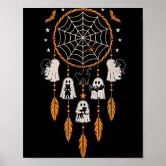 Geister, die schwarze Katzen halten, Halloween Vin Poster