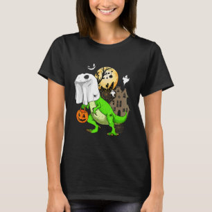 Geister-Dinosaurier-Skelett Boo Halloween Jungen T-Shirt
