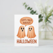 Geister diskutieren Halloween Postkarte (Stehend Vorderseite)