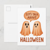 Geister diskutieren Halloween Postkarte (Vorne/Hinten)