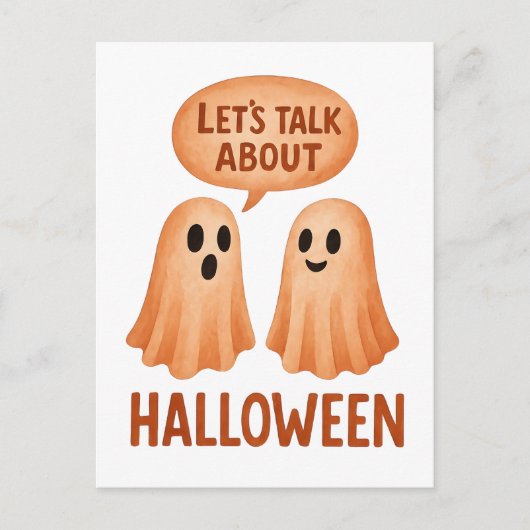 Geister diskutieren Halloween Postkarte (Vorderseite)