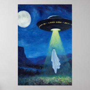 Geister-Entführungs-Kunstposter Spooky Sci-Fi Hall Poster