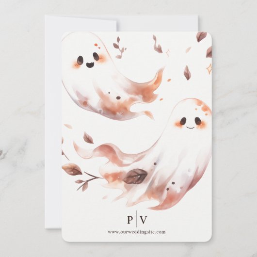 Geister fallen in Liebe Hochzeit Einladung (Rückseite)