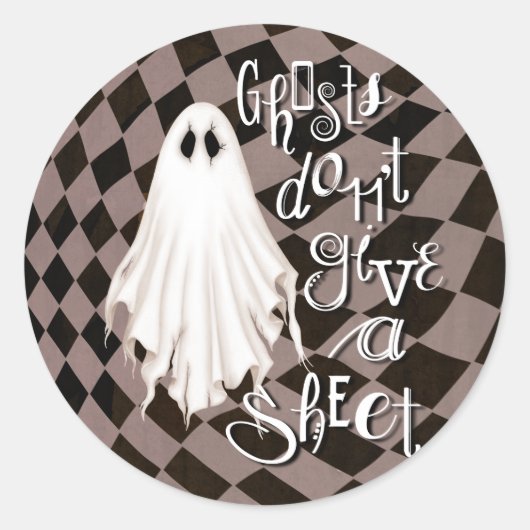 Geister geben keine Blatt-Rundkleber Runder Aufkleber (Vorderseite)