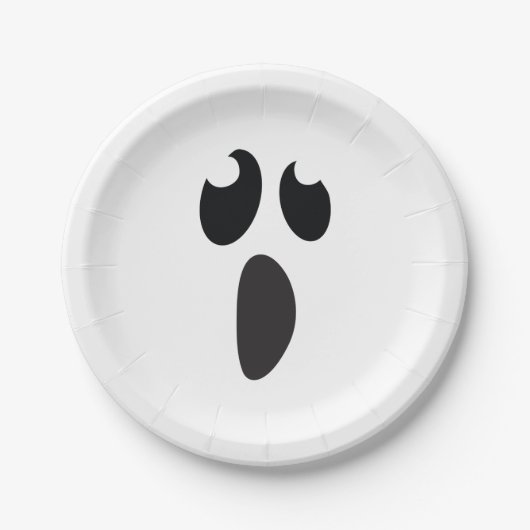 Geister Gesicht Halloween Party Süßes oder Saures Pappteller (Vorderseite)