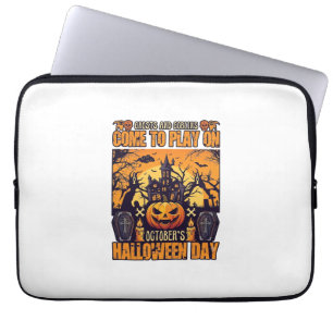 Geister Goblins Halloween Komm Spielen Oktober Hei Laptopschutzhülle