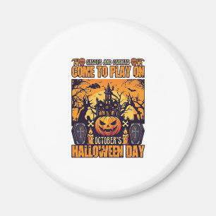 Geister Goblins Halloween Komm Spielen Oktober Hei Magnet